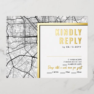 Baltimore, Maryland Love Locator   RSVP Reply Foil Invitation Postcard