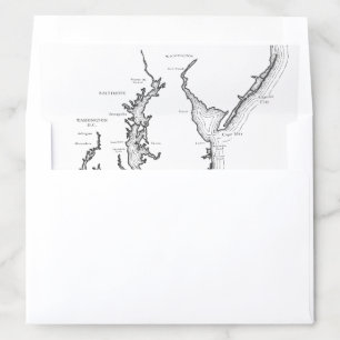 Baltimore Maryland Map Peel-and-Stick DIY Wedding Envelope Liner