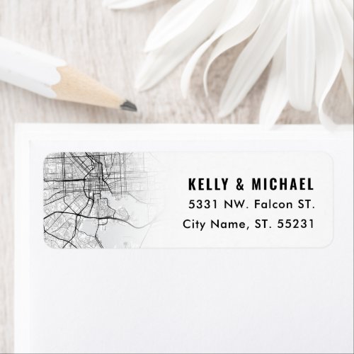 Baltimore Maryland Map Themed  Return Label