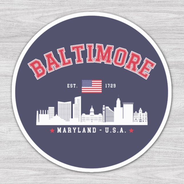 Baltimore Maryland Modern Skyline city Sticker (Creator Uploaded)