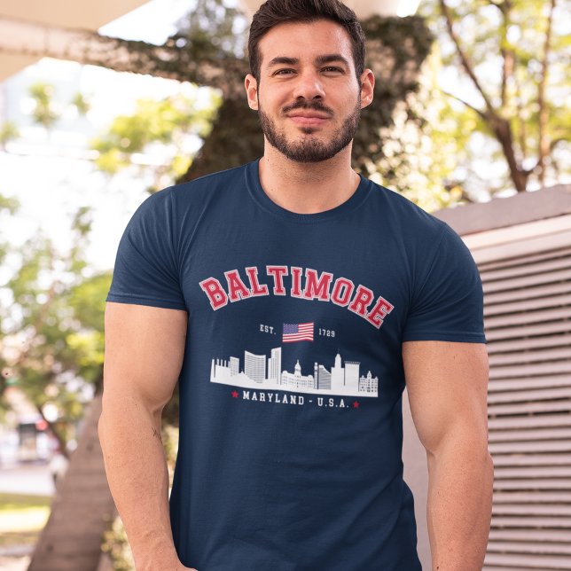 Baltimore Maryland Modern Skyline city T-Shirt (Creator Uploaded)