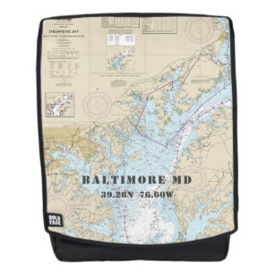 Baltimore Maryland Nautical Latitude Longitude Backpack