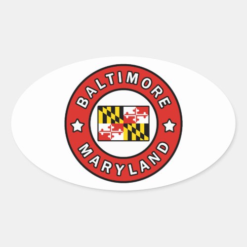 Baltimore Maryland Oval Sticker