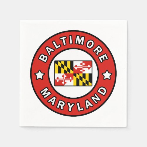 Baltimore Maryland Paper Napkins