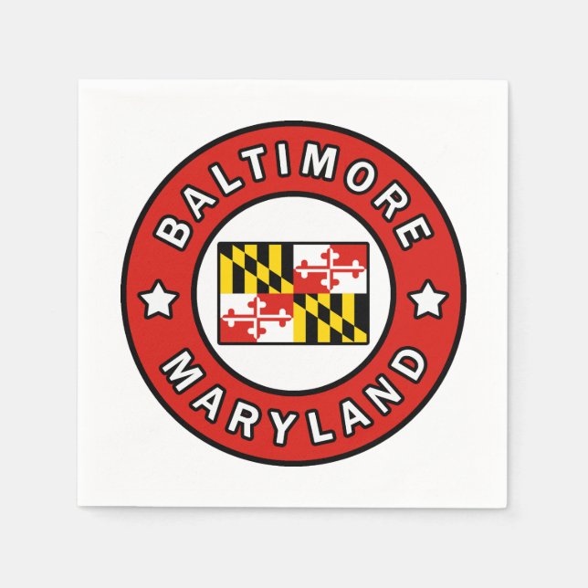 Baltimore Maryland Paper Napkins (Front)