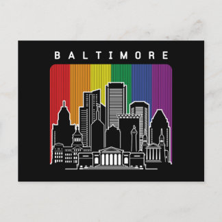 Baltimore Maryland Rainbow Flag LGBT Pride Postcard