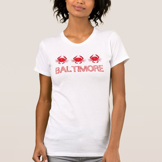 Baltimore Maryland Red Hard Shell Crab Crabs Tee (Front)