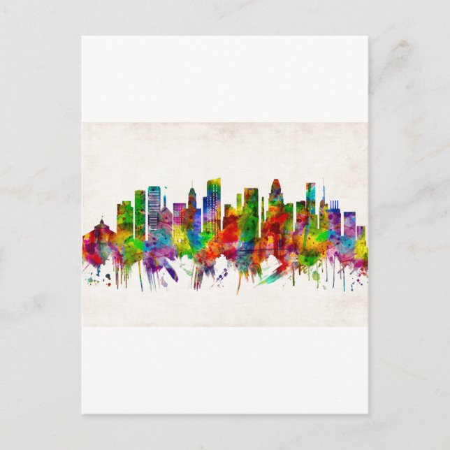 Baltimore Maryland Skyline Holiday Postcard (Front)