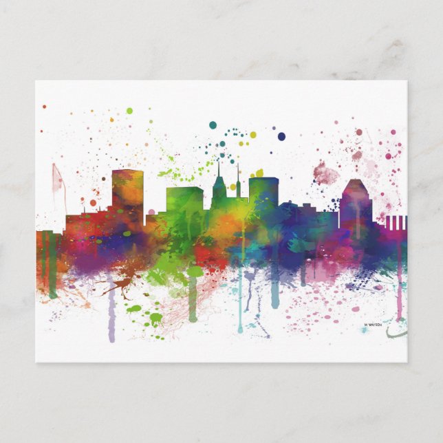 BALTIMORE MARYLAND SKYLINE POSTCARD (Front)