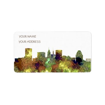 Baltimore Maryland Skyline Safari Buff Label Baltimore Maryland Skyline Safari Buff Label