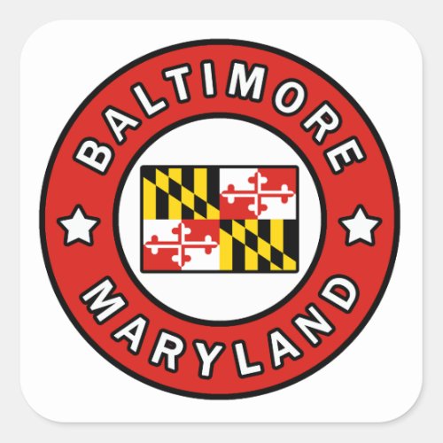 Baltimore Maryland Square Sticker