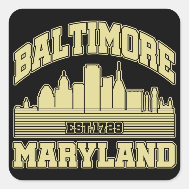 Baltimore,Maryland Square Sticker (Front)
