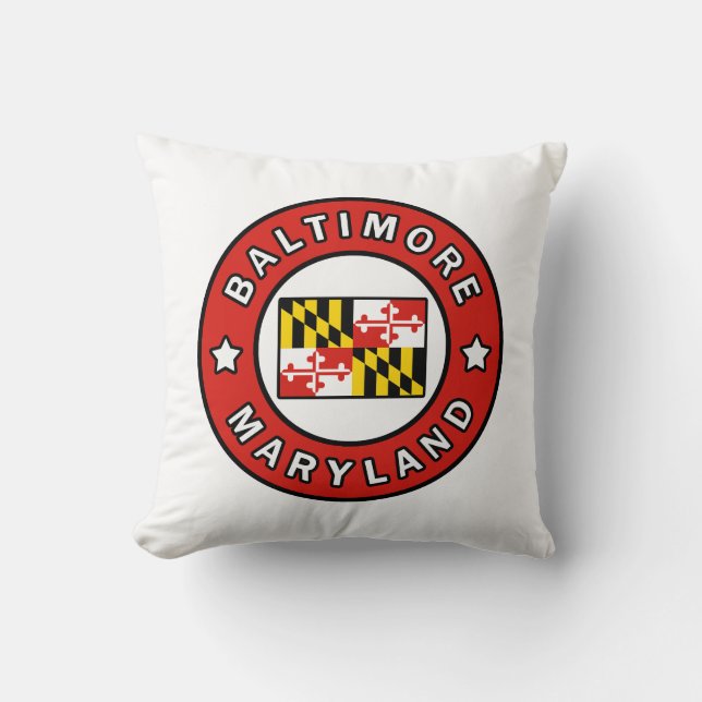 Baltimore Maryland Throw Pillow (Front)