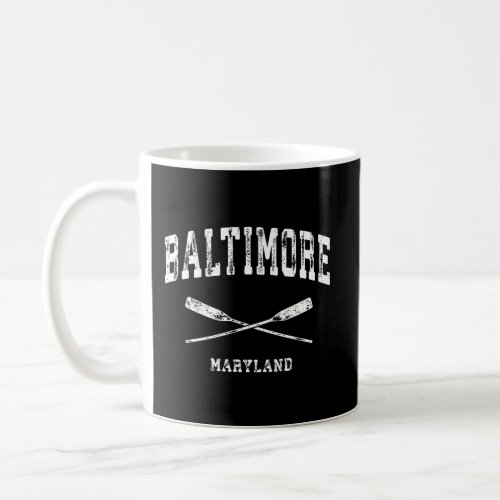 Baltimore Maryland Vintage Nautical Crossed Oars Coffee Mug