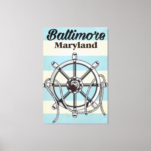 Baltimore Maryland vintage nautical travel poster Canvas Print