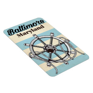 Baltimore Maryland vintage nautical travel poster Magnet