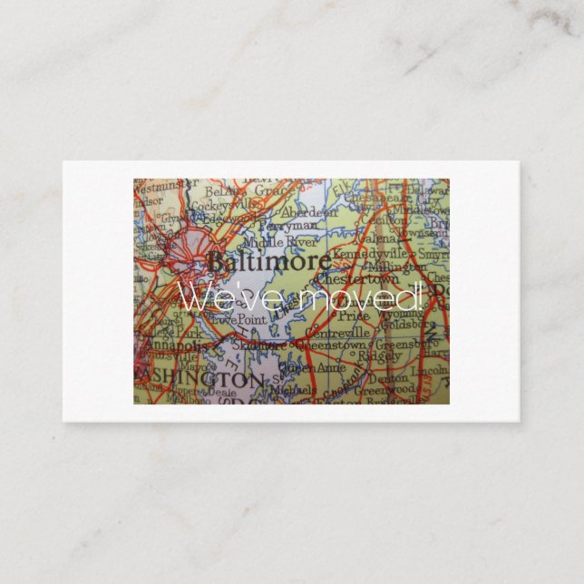 Baltimore Maryland We've Moved New Address Card (Front)