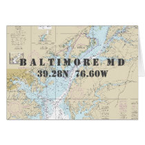 Baltimore MD Chesapeake Nautical Navigation Chart Cards