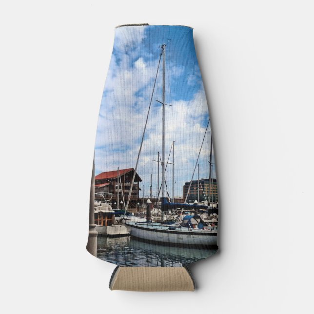 Baltimore MD - Marina Near Fells Point Bottle Cooler (Front)