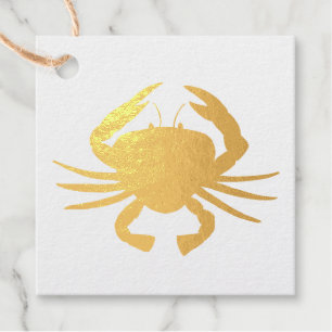 Baltimore MD Maryland Crab Crustacean Seafood Foil Favor Tags