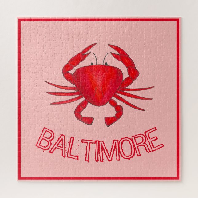 Baltimore MD Maryland Red Crabs Crustacean Seafood Jigsaw Puzzle (Vertical)