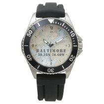 Baltimore MD Nautical Latitude Longitude Boater's Watch