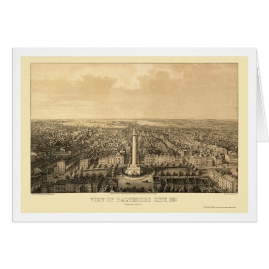 Baltimore, MD Panoramic Map - 1862 Cards (Front Horizontal)