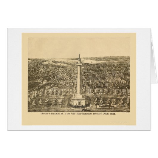 Baltimore, MD Panoramic Map - 1880 Cards (Front Horizontal)