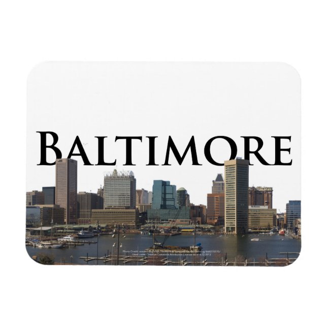 Baltimore MD Skyline with Baltimore in the Sky Magnet (Horizontal)