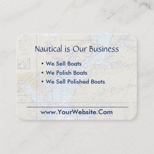 Baltimore Nautical Chart Clean Fresh Blue Tan Business Card