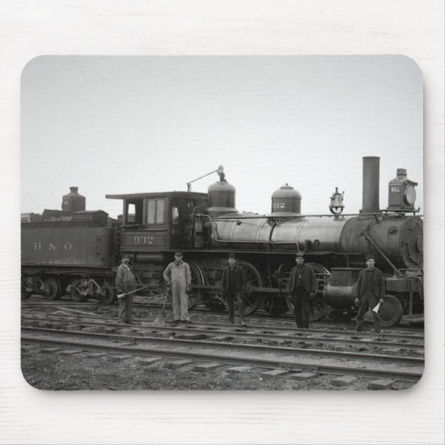 Baltimore & Ohio (B&O) Railroad Engine 932 Mouse Pad (Front)