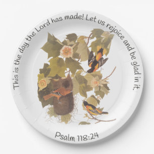 Baltimore Oriole Audubon Birds in Poplar Tree Paper Plates