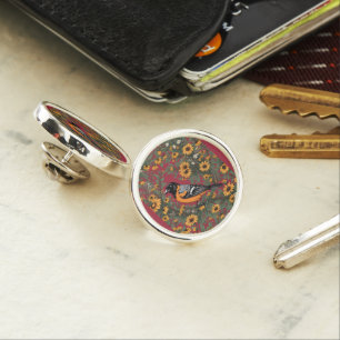 Baltimore Oriole Bird And Black Eyed Susan Flowers Lapel Pin