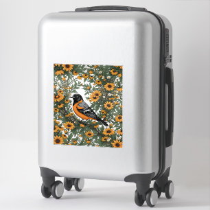 Baltimore Oriole Bird And Black Eyed Susan Flowers Sticker