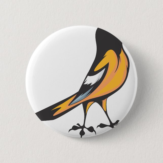 Baltimore Oriole Bird Pinback Button (Front)