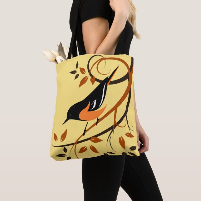 Baltimore Oriole In Tree Branch Tote Bag (Close Up)