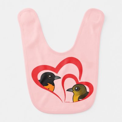 Baltimore Oriole Love Baby Bib