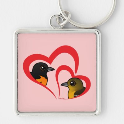 Baltimore Oriole Love Keychain