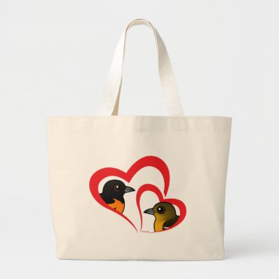 Baltimore Oriole Love Large Tote Bag