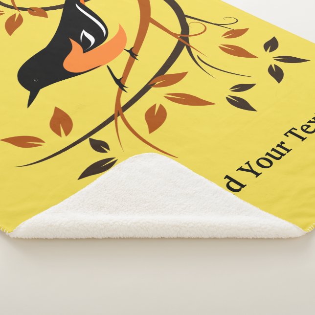  Baltimore Oriole Nature Sherpa Blanket (3/4)