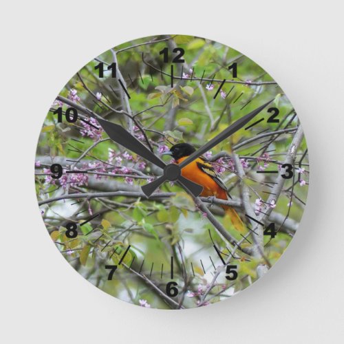 Baltimore Oriole Round Clock