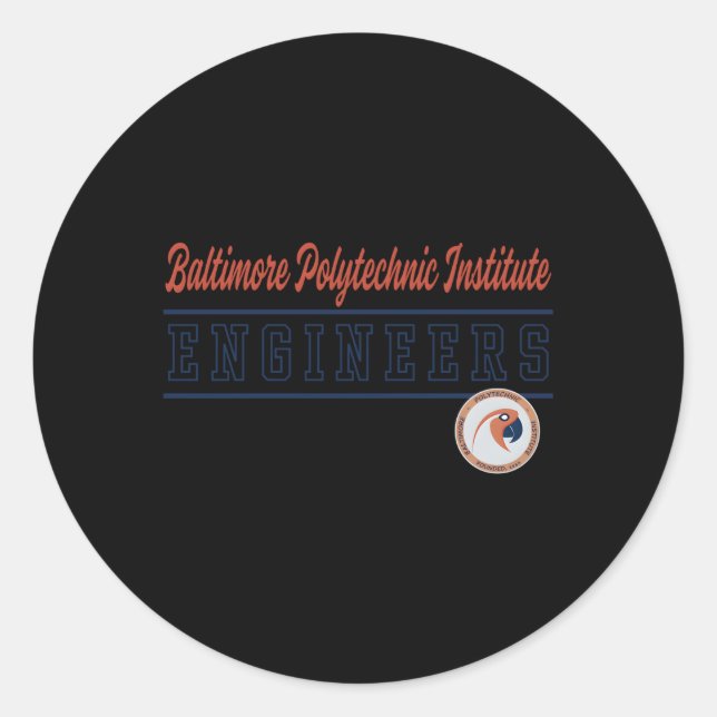 Baltimore Polytechnic Institute Engineers C4 Classic Round Sticker (Front)