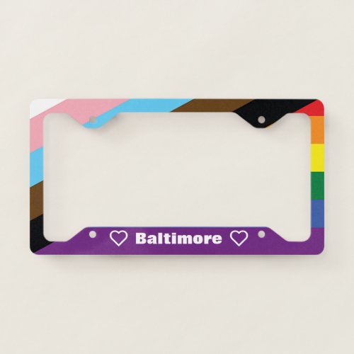 Baltimore QTPOC Pride Rainbow License Plate Frame