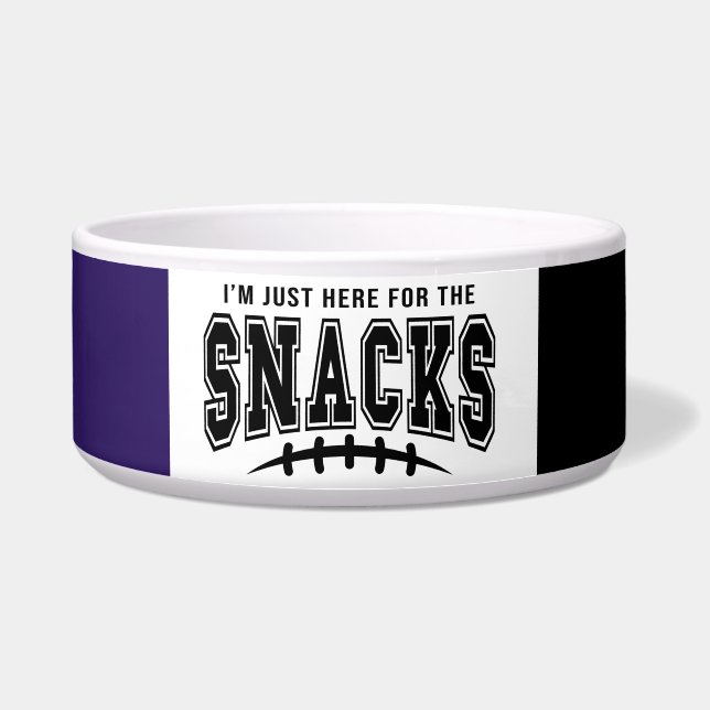 Baltimore Ravens Football Here For The Snacks Pet Bowl (Front)