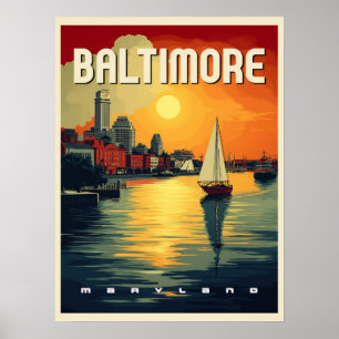 Baltimore Retro Travel  Poster