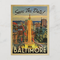 Baltimore Save The Date Vintage Postcards