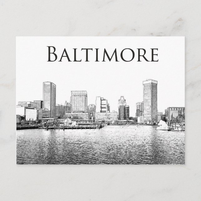 Baltimore: Scene of the Inner Harbor Postcard (Front)