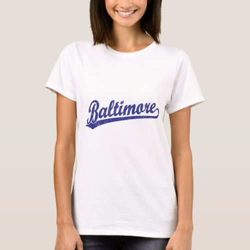 Baltimore script logo in blue T_Shirt
