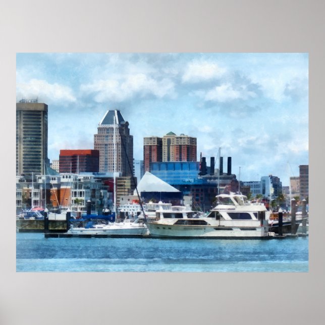 Baltimore Skyline and Harbor Poster (Front)