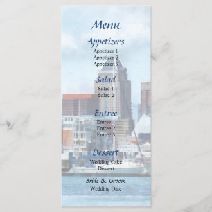 Baltimore Skyline and Harbor Wedding Menu